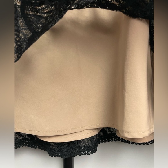 Ann Taylor Loft Black Nude Lace Overlay Strapless A-Line Retro Dress - Picture 4 of 8
